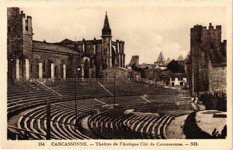 Carte postale ancienne Carcassonne Theatre de l'Antique Cite France à Carcassonne