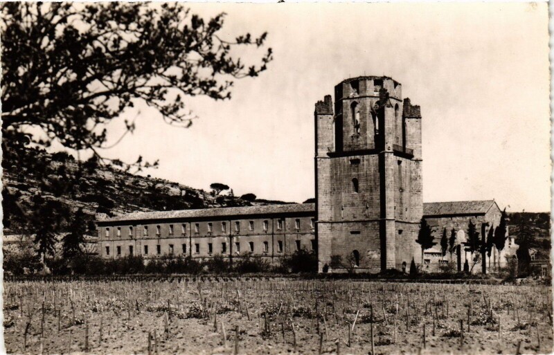 Carte postale ancienne Abbaye de Lagrasse Vue Generale de la facade de l'Hospice France à Lagrasse
