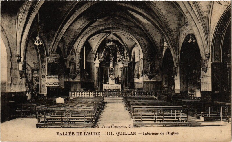 Carte postale ancienne Quillan Interieur de l'Eglise France à Quillan