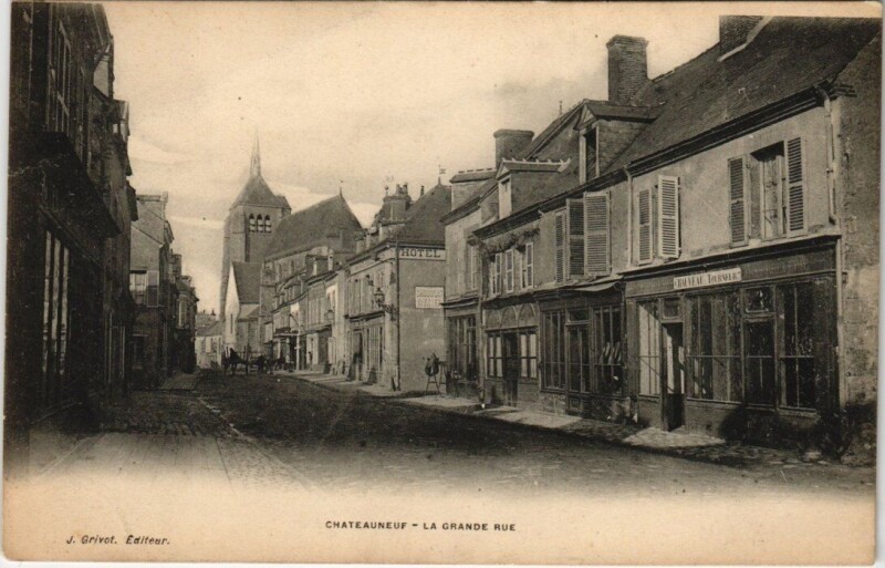 Carte postale ancienne Chateauneuf - La Grande Rue à Châteauneuf