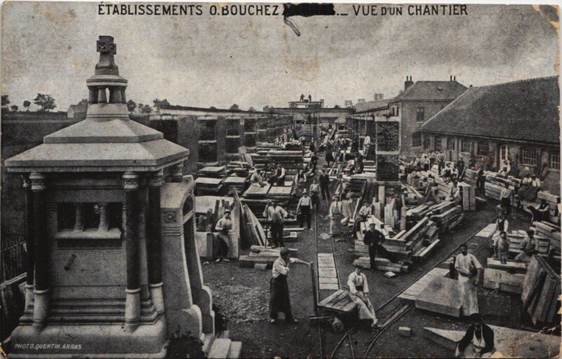 Carte postale ancienne Etablissement O.bouchez - Vue d'un Chantier
