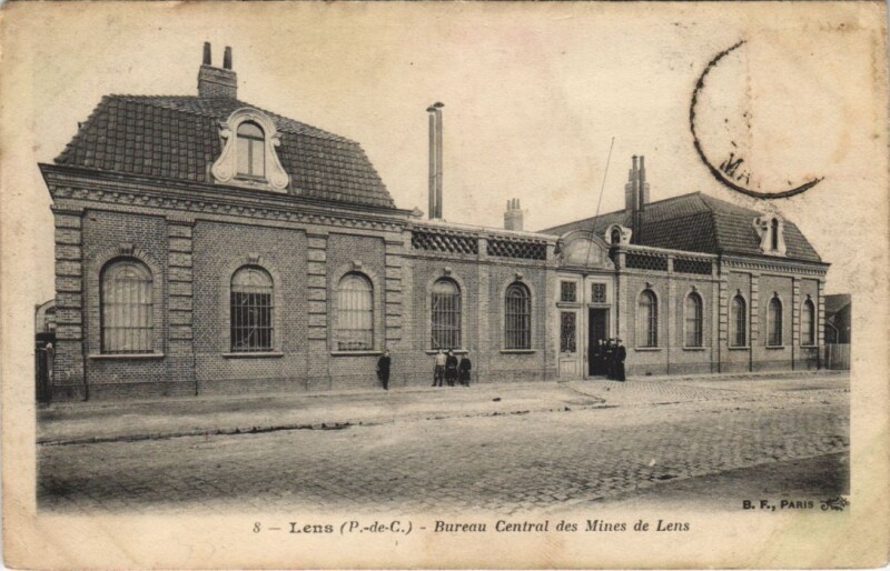 Carte postale ancienne Lens Bureau Central des Mines de Lens