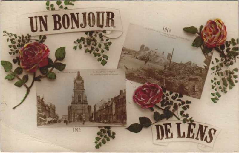 Carte postale ancienne Un Bonjour de Lens
