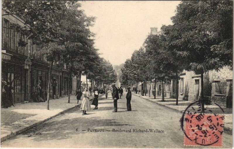 Carte postale ancienne Puteaux - Boulevard Richard-Wallace à Puteaux