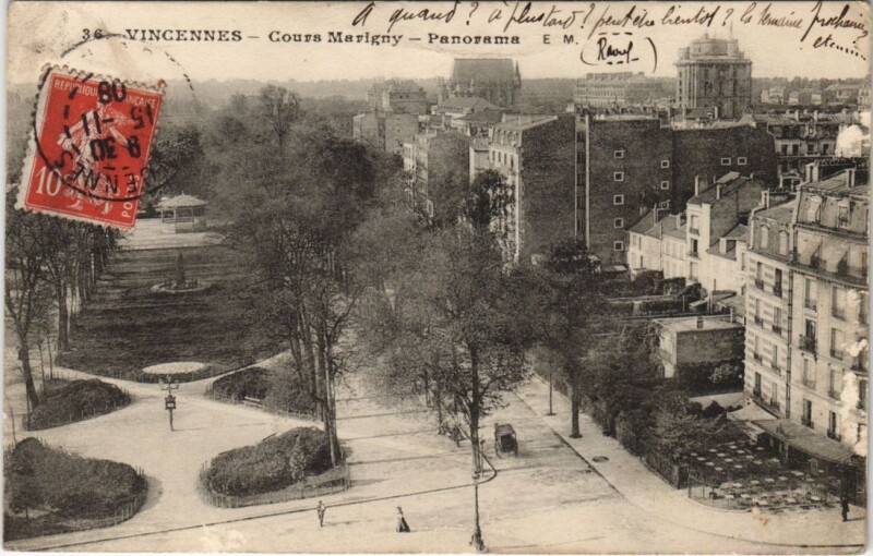 Carte postale ancienne Vincennes - Cours Marigny - Panorama à Vincennes