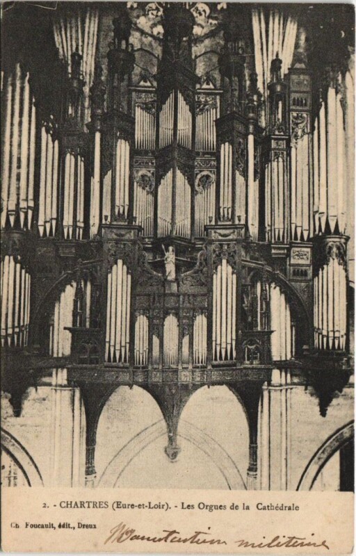 Carte postale ancienne Chartres-Les Orgues de la Cathédrale à Chartres