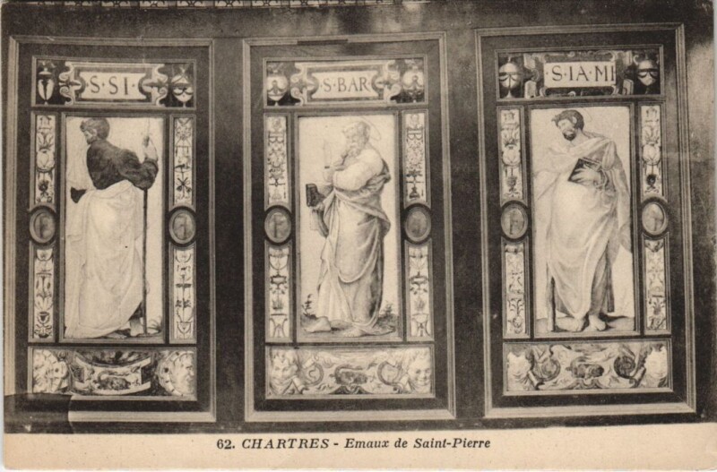 Carte postale ancienne Chartres-Emaux de Saint-Pierre à Chartres