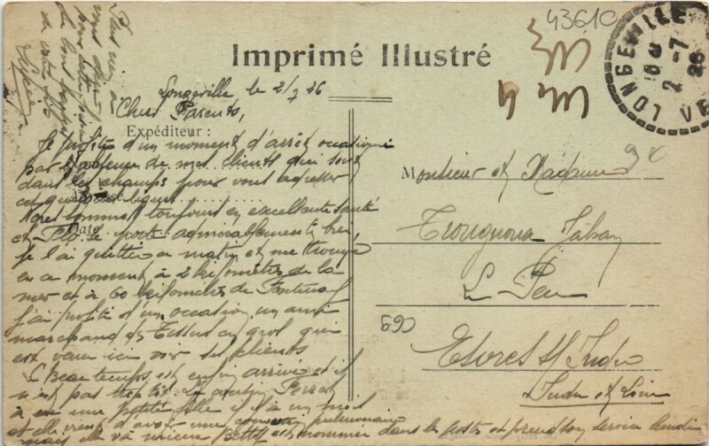 Carte postale ancienne Souvenir de Longeville