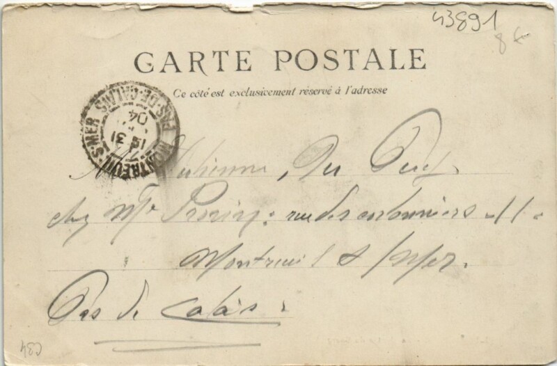 Carte postale ancienne Licques-La Montée du Bourg à Licques