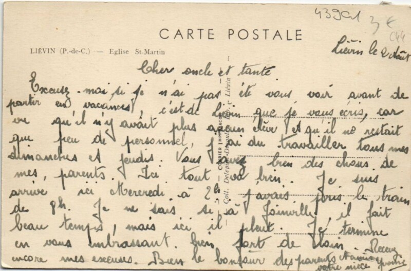Carte postale ancienne Lievin-Eglise Saint-Martin