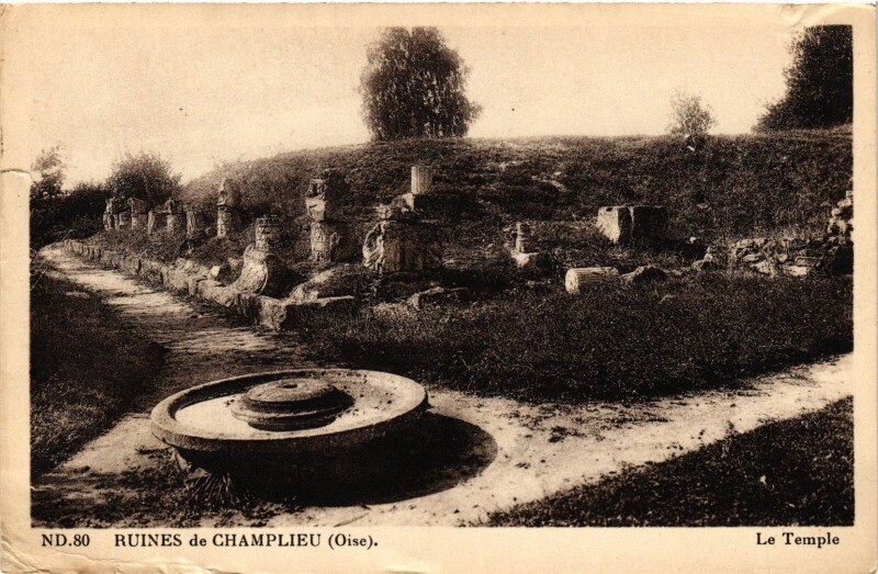 Carte postale ancienne Ruines de Champlieu Le Temple France