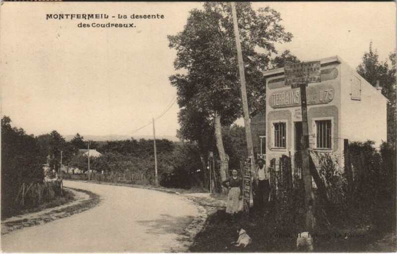 Carte postale ancienne Montfermeil - La descente des Coudreaux à Montfermeil