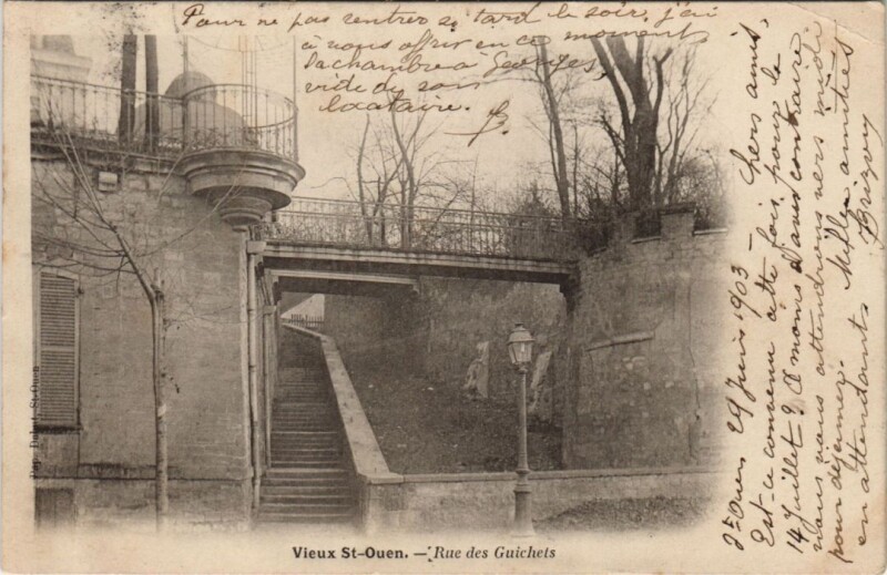 Carte postale ancienne Vieux Saint-Ouen - Rue des Guichets à Saint-Ouen-sur-Seine