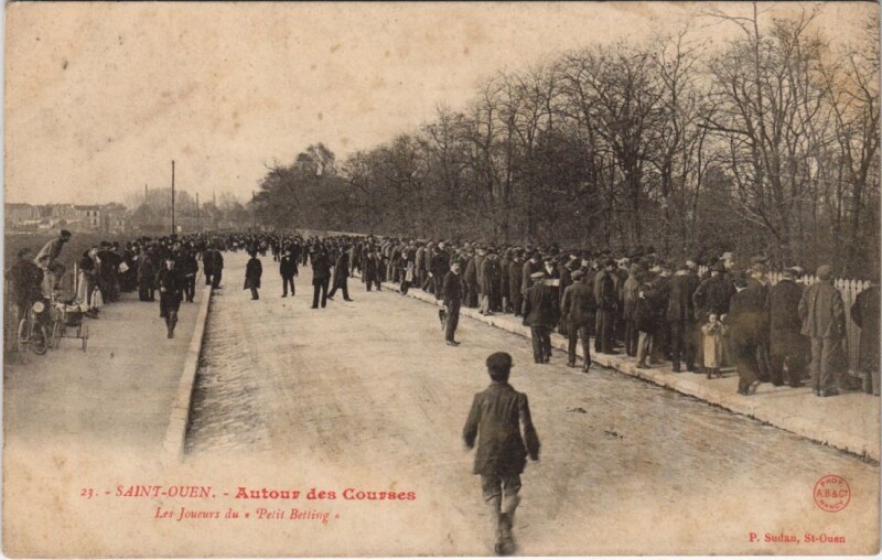 Carte postale ancienne Autour des Courses - Les Joueurs du Petit Betting à Saint-Ouen-sur-Seine