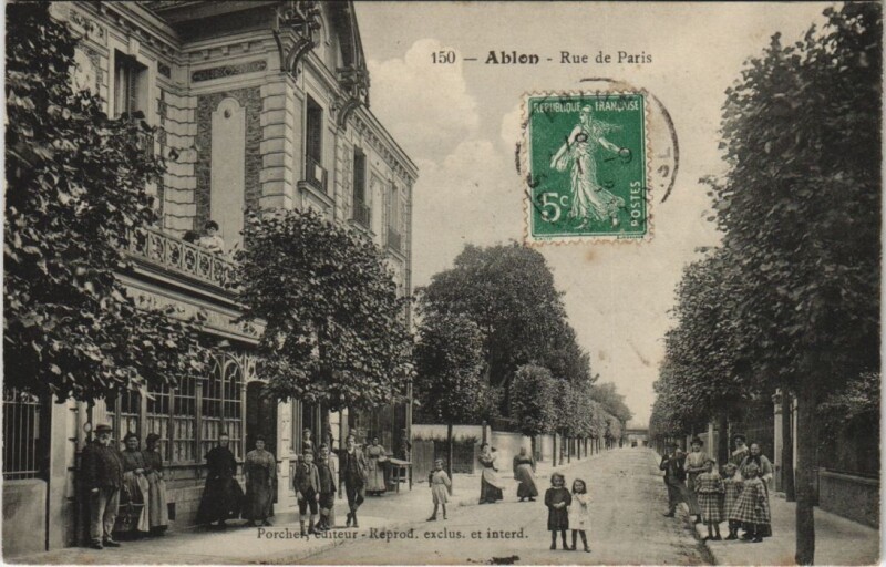 Carte postale ancienne Ablon - Rue de Paris