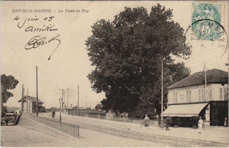 Carte postale ancienne Bry-sur-Marne - Le Pont de Bry à Bry-sur-Marne
