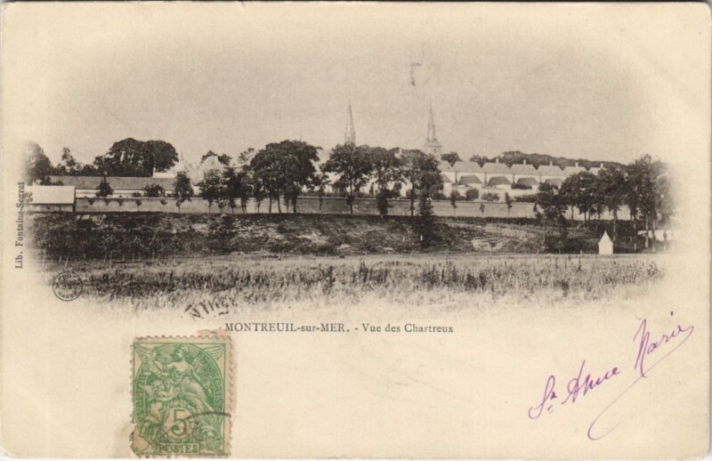 Carte postale ancienne Montreuil-sur-Mer - Vue des Chartreux à Montreuil