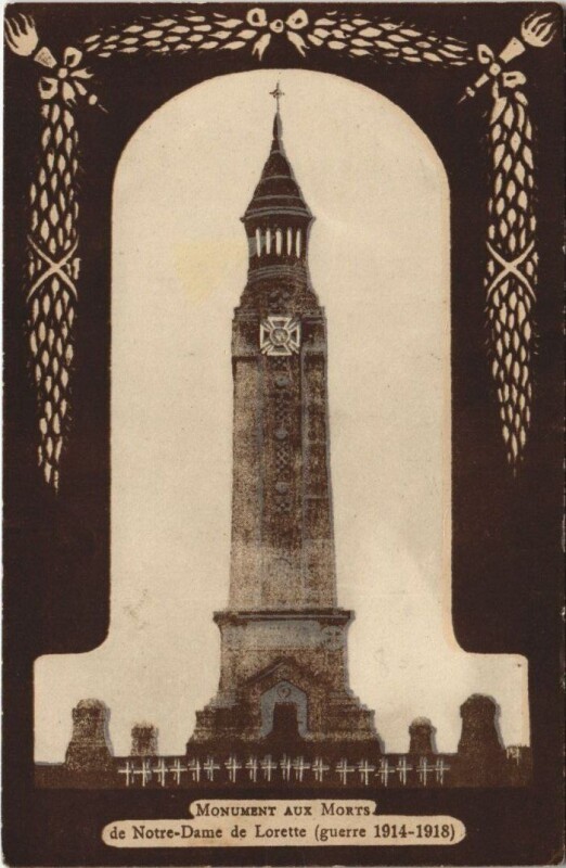 Carte postale ancienne Monument aux Morts de N.-D. de Lorette