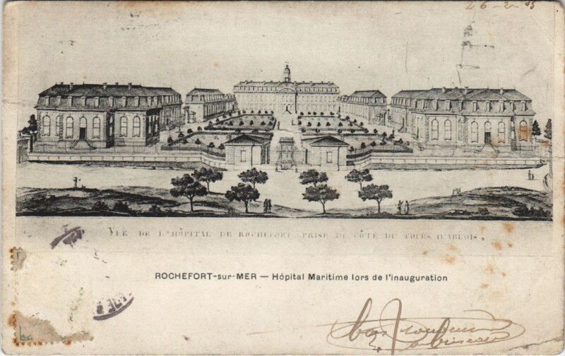 Carte postale ancienne Rochefort-sur-Mer - Hopital Maritime lors de l'inauguration à Rochefort