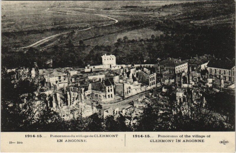 Carte postale ancienne Panorama du village de Clermont-en-Argonne