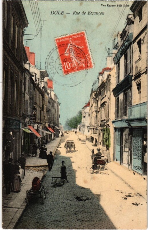 Carte postale ancienne Dole- Rue de Besancon France