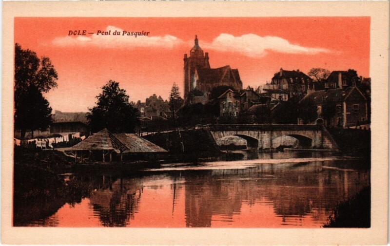 Carte postale ancienne Dole- Pont du Pasquier France