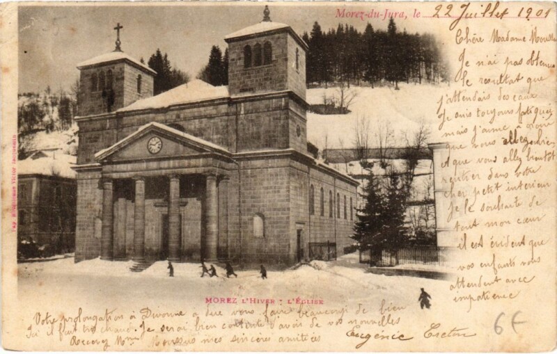 Carte postale ancienne Morez- Eglise France