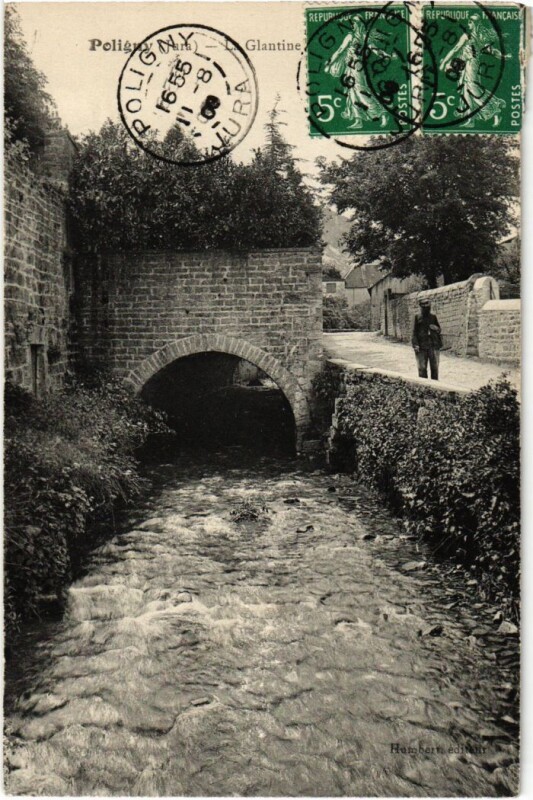 Carte postale ancienne Poligny- La Glantine France à Poligny