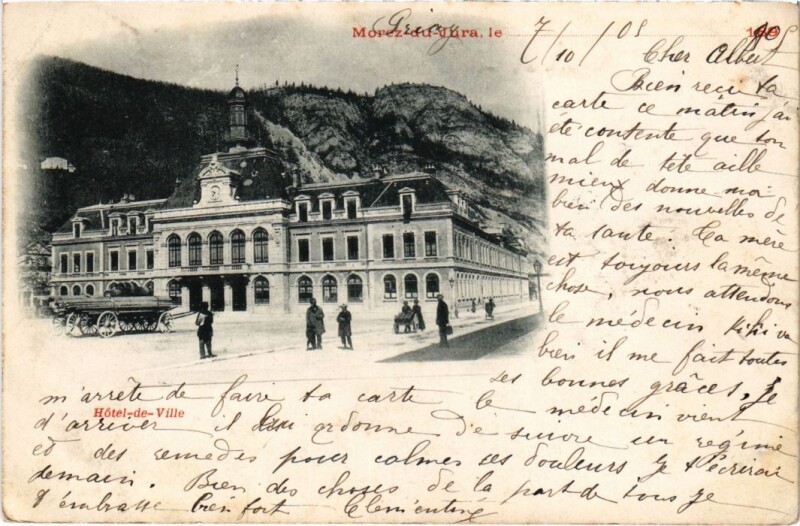 Carte postale ancienne Morez- Hotel de Ville France