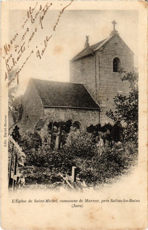 Carte postale ancienne Eglise de Saint Michel,commune de Marnoz France à Marnoz