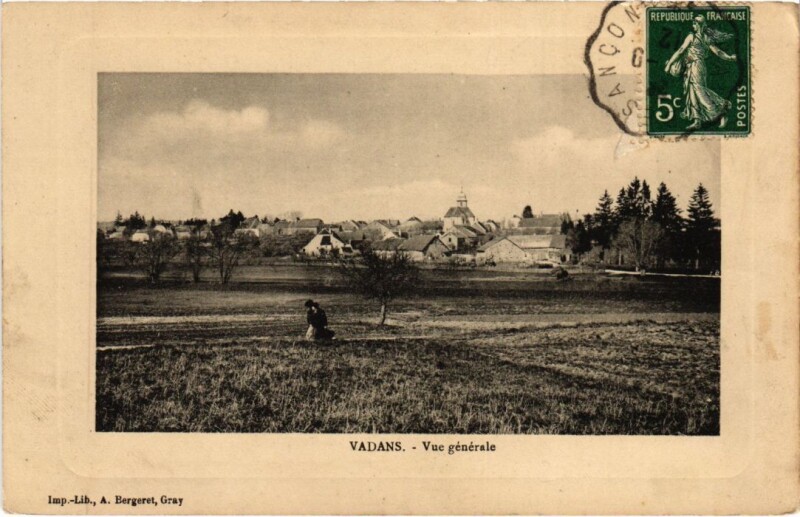 Carte postale ancienne Vadans- vue generale France à Vadans