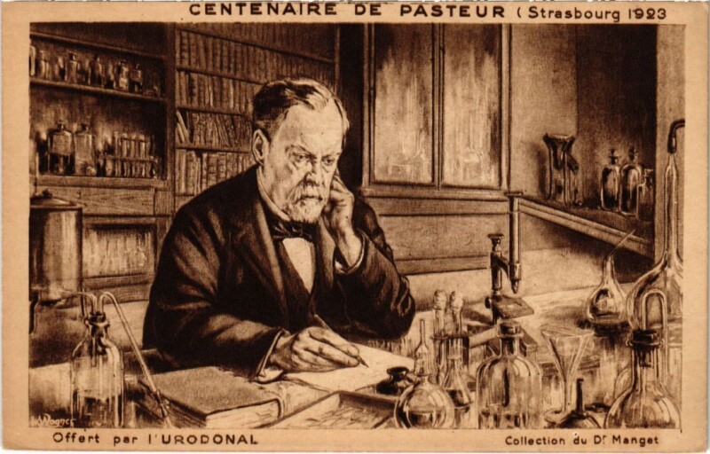 Carte postale ancienne Centrale de Pasteur, Offert par l'Urodonal France