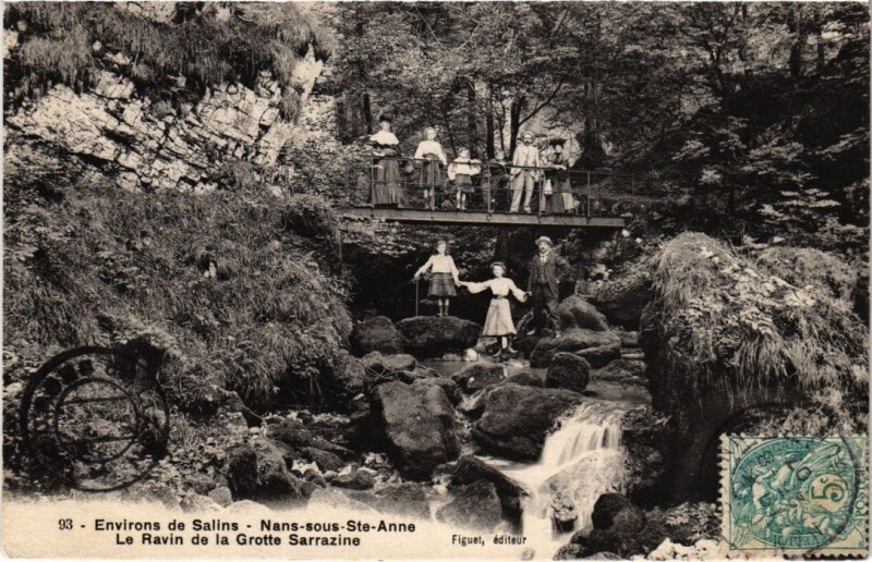 Carte postale ancienne Nans sous Sainte-Anne- Le Ravin de la Grotte Sarrazine France