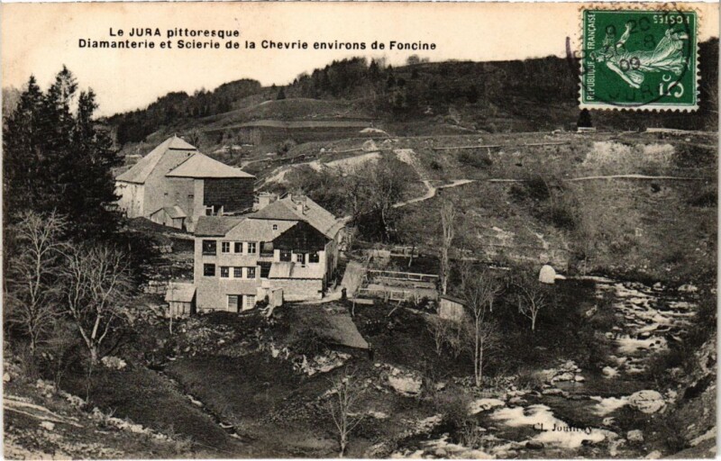 Carte postale ancienne Diamanterie et Scierie de la Chevrie France