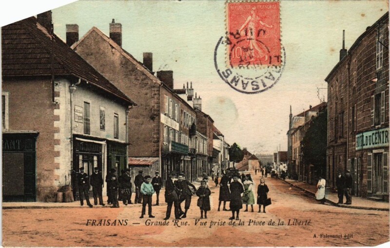 Carte postale ancienne Fraisans- Grande Rue France- à Fraisans