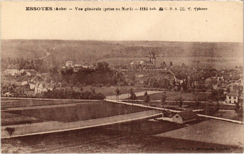 Carte postale ancienne Essoyes - Vue générale à Essoyes
