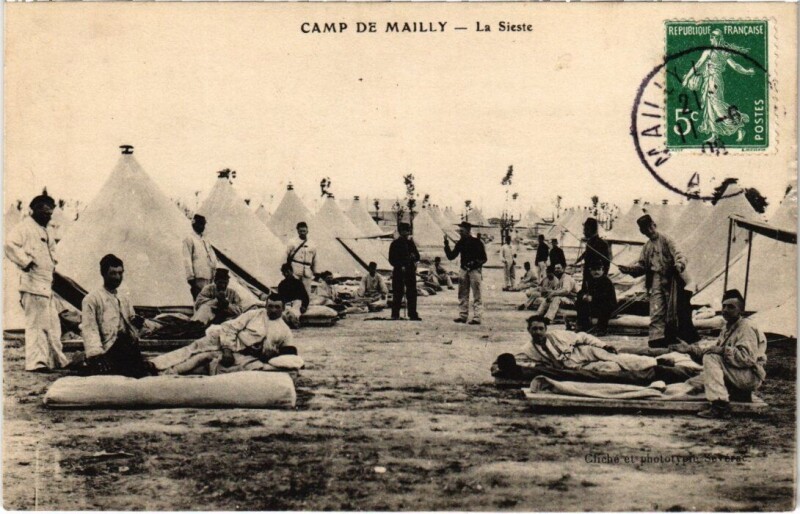 Carte postale ancienne Camp-de-Mailly - La Sieste