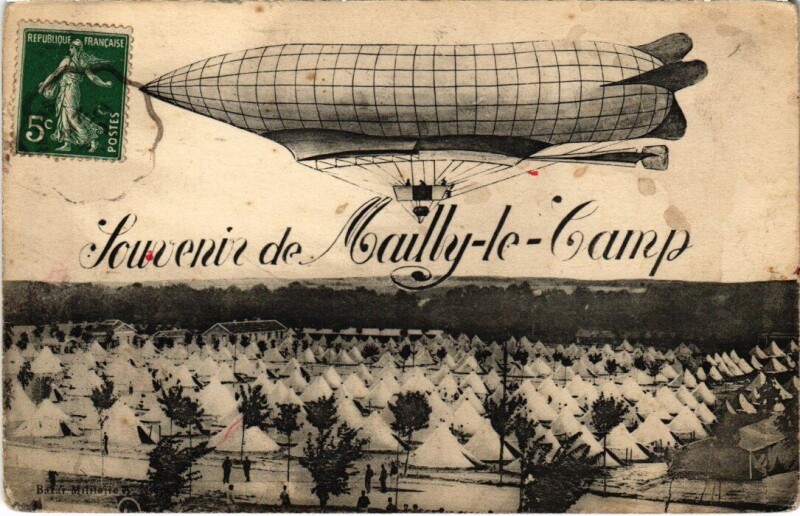 Carte postale ancienne Camp-de-Mailly - Souvenir les tentes