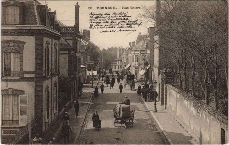 Carte postale ancienne Verneuil-Rue Thiers