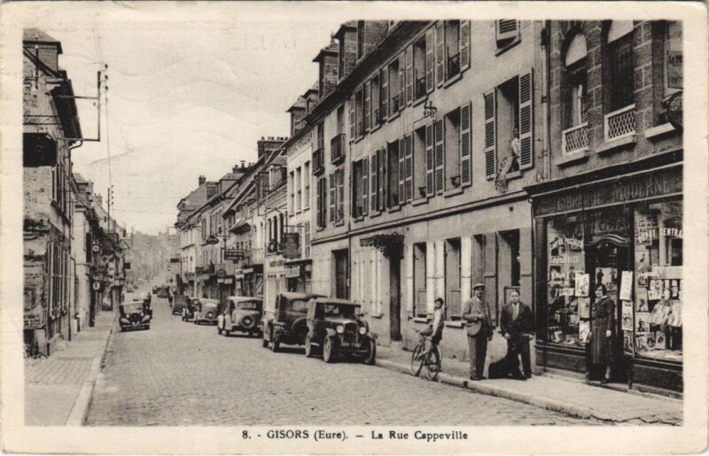 Carte postale ancienne Gisors-La Rue Cappeville à Gisors