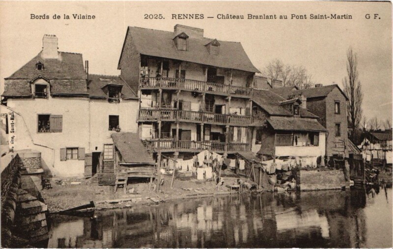 Carte postale ancienne Rennes Chateau Branlant au Pont Saint-Martin France à Rennes
