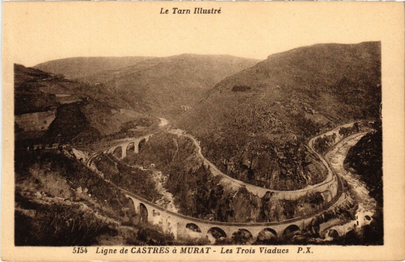Carte postale ancienne Castres Les Trois Viaducs France à Castres