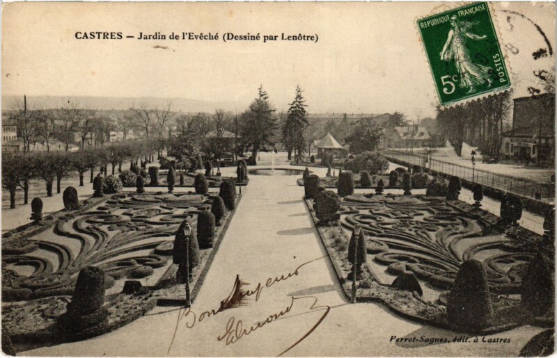 Carte postale ancienne Castres Jardin de l'Eveche France à Castres