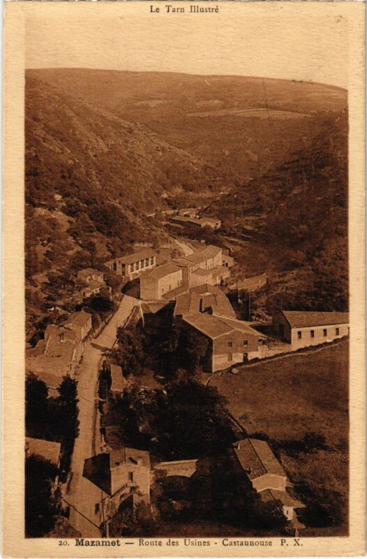 Carte postale ancienne Mazamet Route des Usines France à Mazamet