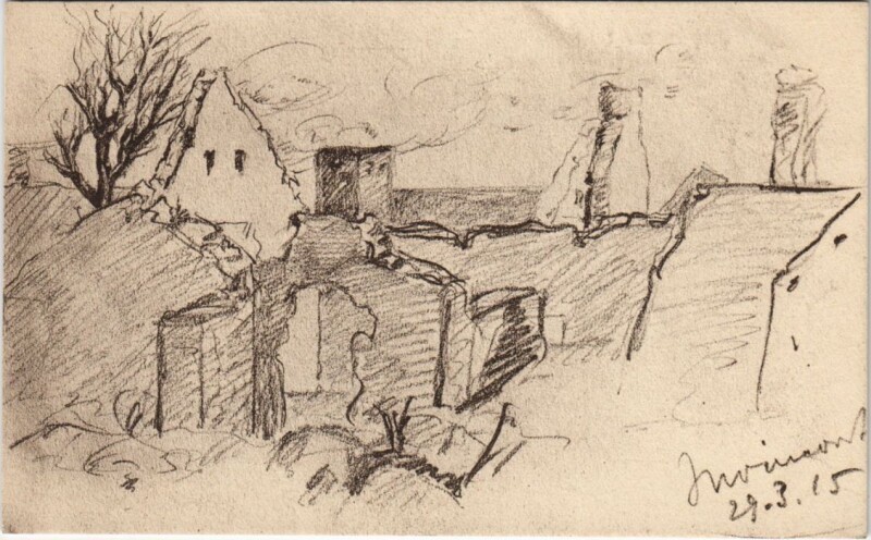 Carte postale ancienne Juvincourt - Town Scene - Ruines