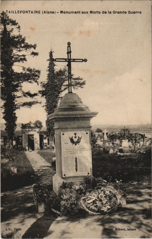 Carte postale ancienne Taillefontaine - Monument aux Morts de la Grande Guerre à Taillefontaine