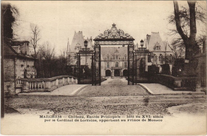 Carte postale ancienne Marchais - Chateau - Entree Principale à Marchais