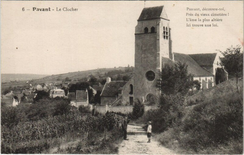 Carte postale ancienne Pavant - Le Clocher à Pavant