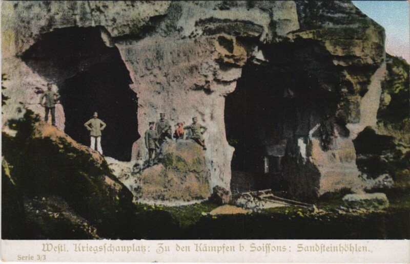 Carte postale ancienne Sandsteinhohlen bei Soissons - Military à Soissons