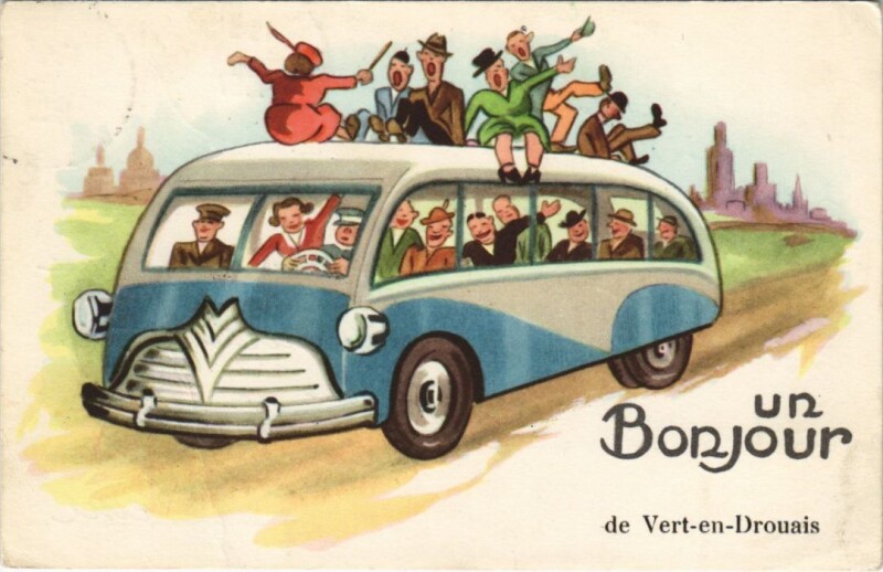 Carte postale ancienne Un Bonjour de Vert-en-Drouais à Vert-en-Drouais